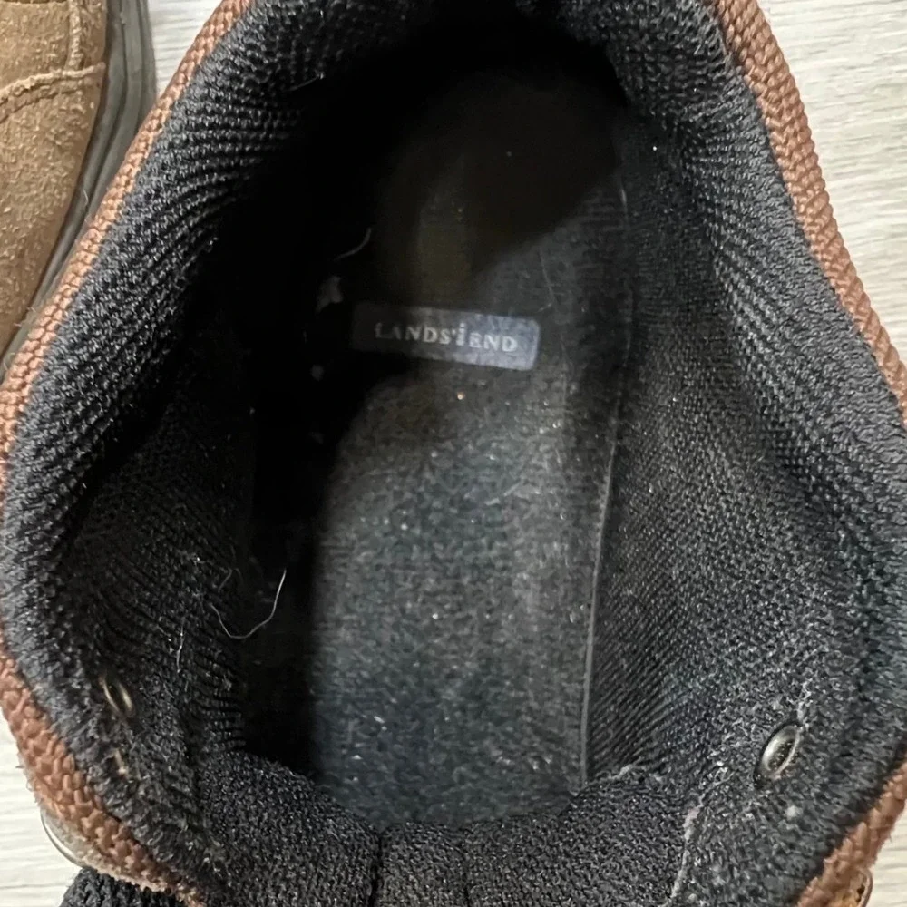 Lands' End Kids Brown Suede Leather‎ Hiking Trail Ankle Boots Size 6 1/2B Shoes